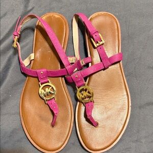 Michael Kors Fuchsia and Tan Sandals